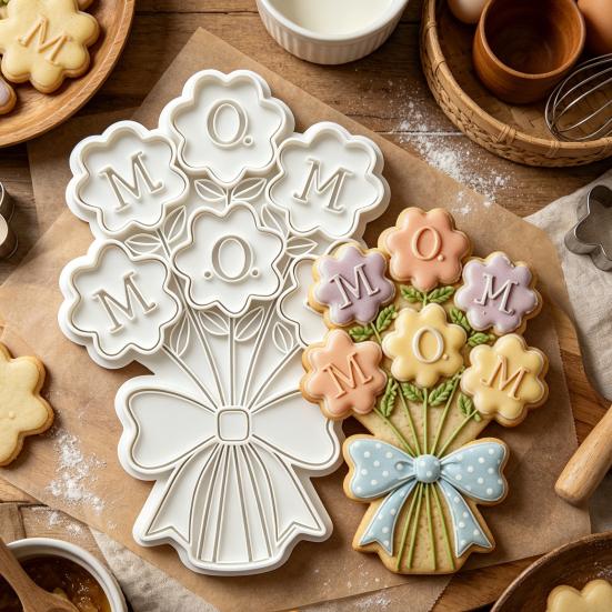 Ausstechformen Lebensmittelqualität Kunststoff Ungiftig Keksstempel Wiederverwendbar Flexibel Dekorationen Form für Heimküche Bäckerei