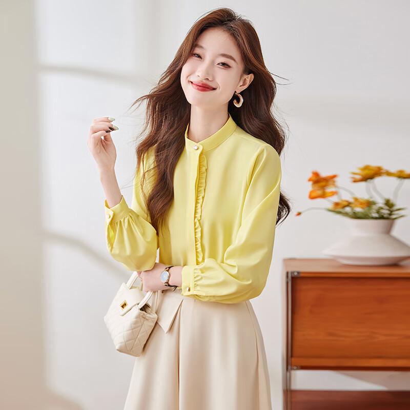 Teluoman Women s New Chinese Style Long Sleeve Mandarin Collar Shirt 3XL