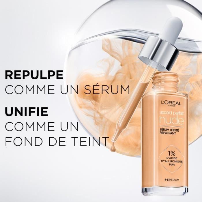 Fond de teint - L'Oréal Paris - Accord Parfait Sérum teinté repulpant 5-6 Medium Tan