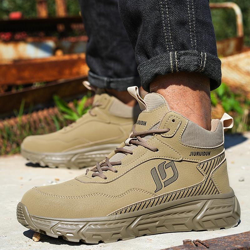Plattform Sicherheitsschuhe Herren Stiefel leicht bequem Arbeitsschuhe Stahlkappenschuhe Durchstichsichere Sicherheitsstiefel Schutzschuh