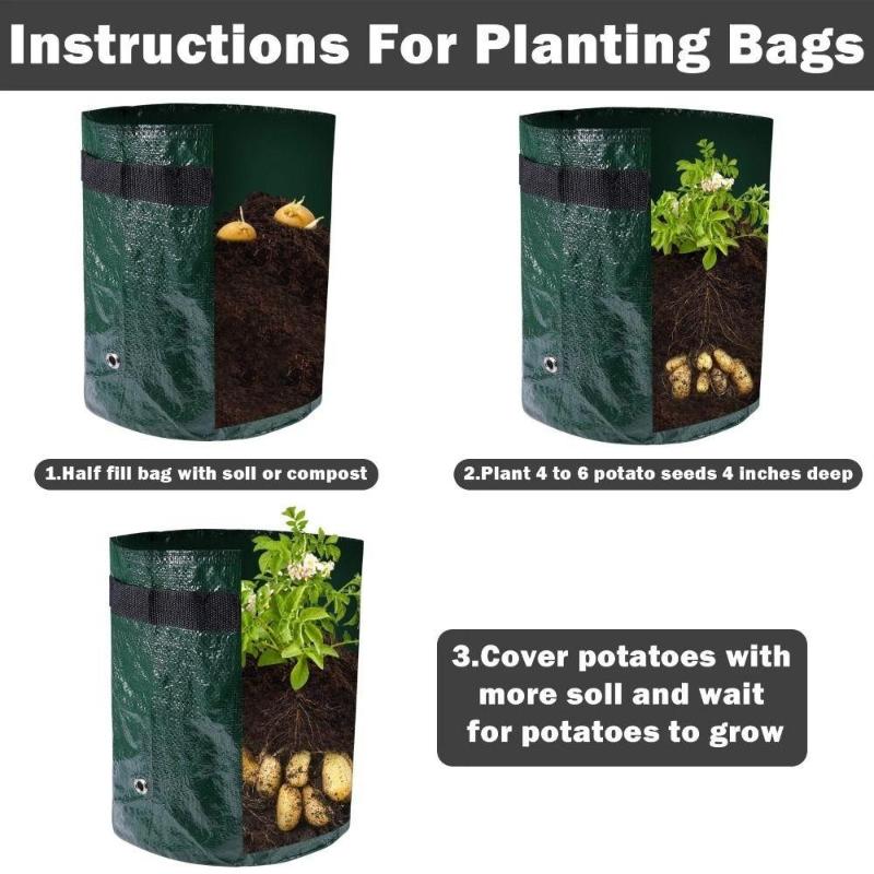 Garden Planting Bag, With Handles 3/5/7/10 Gallon , High Quality Garden Tools Pe Plant Bag Vegetable Tomato Potato Flower