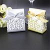 100PCS Wedding Favours Birthday Party Favor Bags Gold Sliver Flower Candy Boxes Bag Sweet Cake Gift Decorations