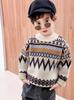 Boys' Korean-Style Velvet Pullover Sweater - Autumn/Winter 2025 Collection for Toddlers