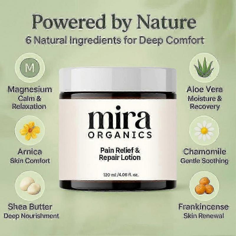 3x Mira Pain Relief and Repair Cream, Organics Pain Relief Massage Cream Rubs for Back, Neck, Hands, Knees