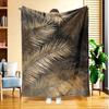 1pc of Golden Palm Leaf Light and Shadow Flannel Blanket, High-definition Digital Print, All-season Use, Cooling Blanket, Skin-friendly Soft 100% Poly