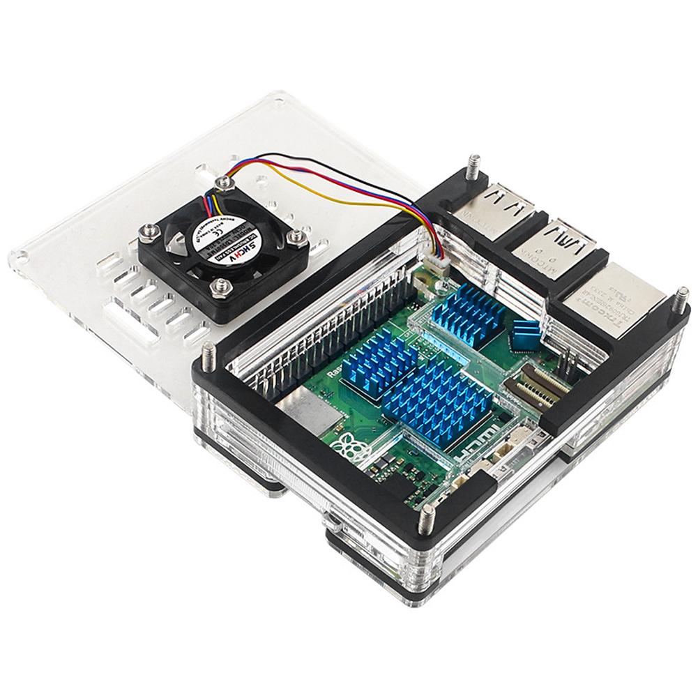 Clear Case Support Official Active Cooler Transparent Acrylic Enlosure Shell Protective Case Box Fit for Raspberry Pi 5 4GB/8GB