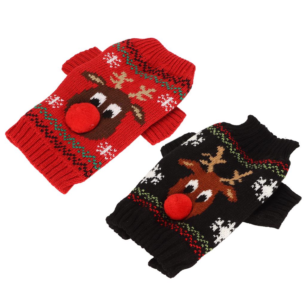 Dog Snow Sweaters Thickening New Year Christmas Dog Holiday Sweaters Dogs Clothes Xmas Decorations for Small Medium Dogs