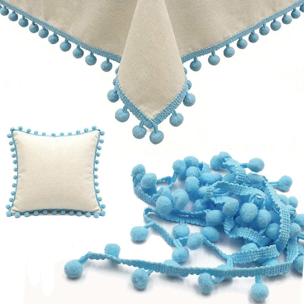 20yard Mini Size Pom Pom Trim Pillow Decoration Tablecloth Edge Pompom Fringe Ribbon 1.2cm Ball DIY Craft Sewing Lace
