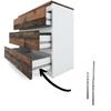 White Chest of Drawers 80 CM 3 S Vintage TV Cabinet Old Living Room Furniture