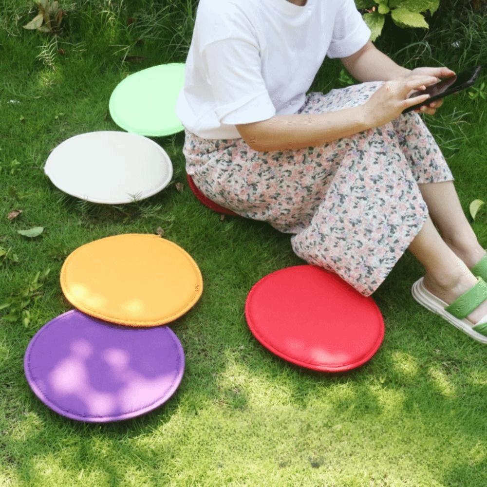 Candy Color Seat Cushion Simple Fabric Sponge Cushion Round Chair Cushion  Outdoor Picnic