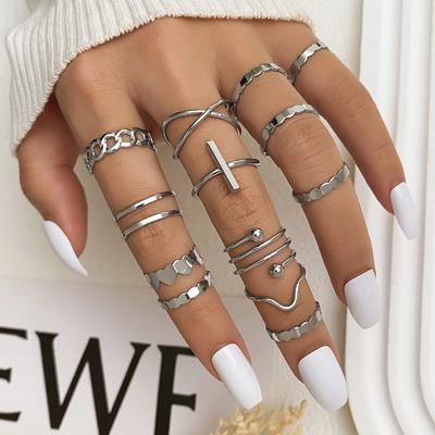 Silver Simple Ring Sexy Women Multiple Openings Ring Jewellery Gift Love Engraved Party Hundred Wearable Jewellery Gift