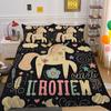Home Bedding Set Woman 3D Unicorn Cartoon Lovely Home Bedclothes Twin Full Size Polyester Bed Set Cover