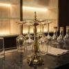 Stemware Rack Antique Style Grape Glass Brass Colored Hanging Holder for Home Bar,