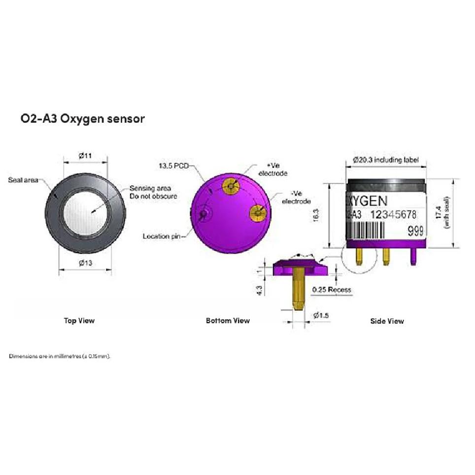 O2-A2 O2-A3 Gas Sauerstoffsensor SR-X10-C1 O2A2 O2A3 4OXV 4OX-V Sauerstoffalarm und Sauerstoffanalysator 02-02 02-03 Sauerstoffdetektion