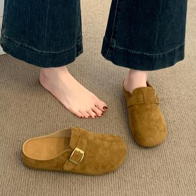 Heelless Bag Head Half Slippers Women's 2025 Spring New Flat-bottomed Lazy Half Slippers Wear a Pedal