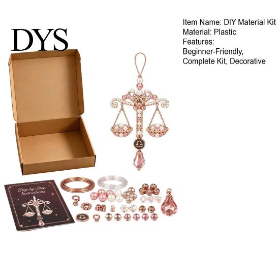 Creative Art Project for Students 12 Zodiac Beaded Ornament DIY Kit, Constellation Pendant Making Craft Set Unique Theme Keychain Bag Decor, Handmade