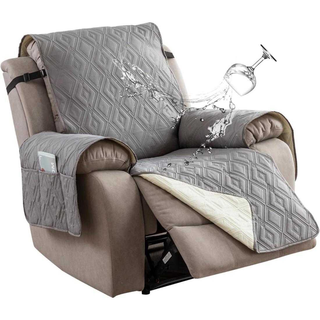 

1Pc 23.6in/28in Size Waterproof Diamond Grid Pattern Recliner Armchair Sofa Cover Non Slip 1 Seater Couch Covers Sofa Mat 23.6 in
