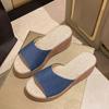 Ciabatte Zeppa Donna Estive Nuove Taglie Grandi Open Toe Suola Spessa Antiscivolo Leggere da Esterno Tacco Alto Sandali Moderni