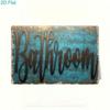 Vintage Rustic Teal Blue Iron Wall Poster 8x12, Farmhouse Bathroom Home Decor