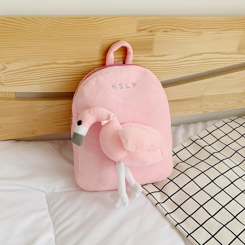 Autumn and Winter New Cartoon Plush Children's Bag Boys and Girls Kindergarten School Bag Animal Anti-lost Small Backpack