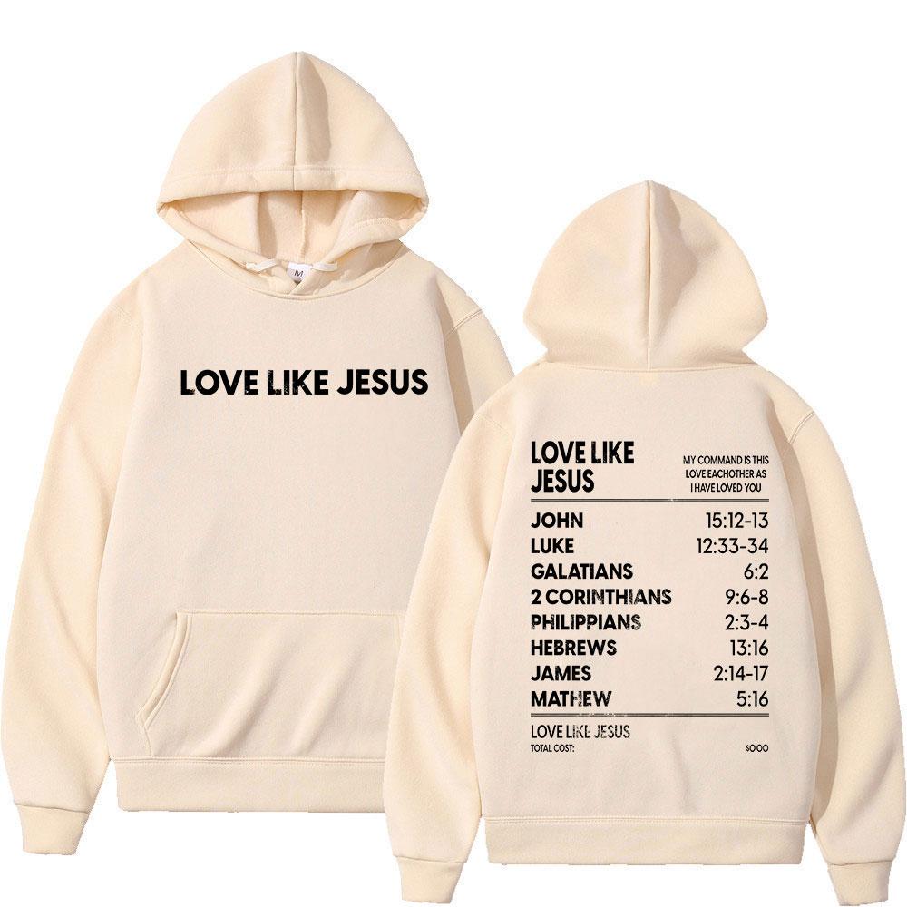 Křesťanská láska jako Ježíš Biblický verš Mikiny Pánské Dámské Oblečení Móda Harajuku Mikiny Fleece Ležérní Dlouhý rukáv Pulovr