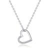WOSTU 100% Real 925 Sterling Silver The Shape Of Love Heart Necklace Mean Love Forever For Women Making Fashion Jewelry CQN347