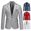 Dressjakke for menn Formell forretningsstil Cardigan med én knapp Slim Fit Langermet nedtrekkbar krage Ensfarget Groom Groomsman Bryllupsdressjakke