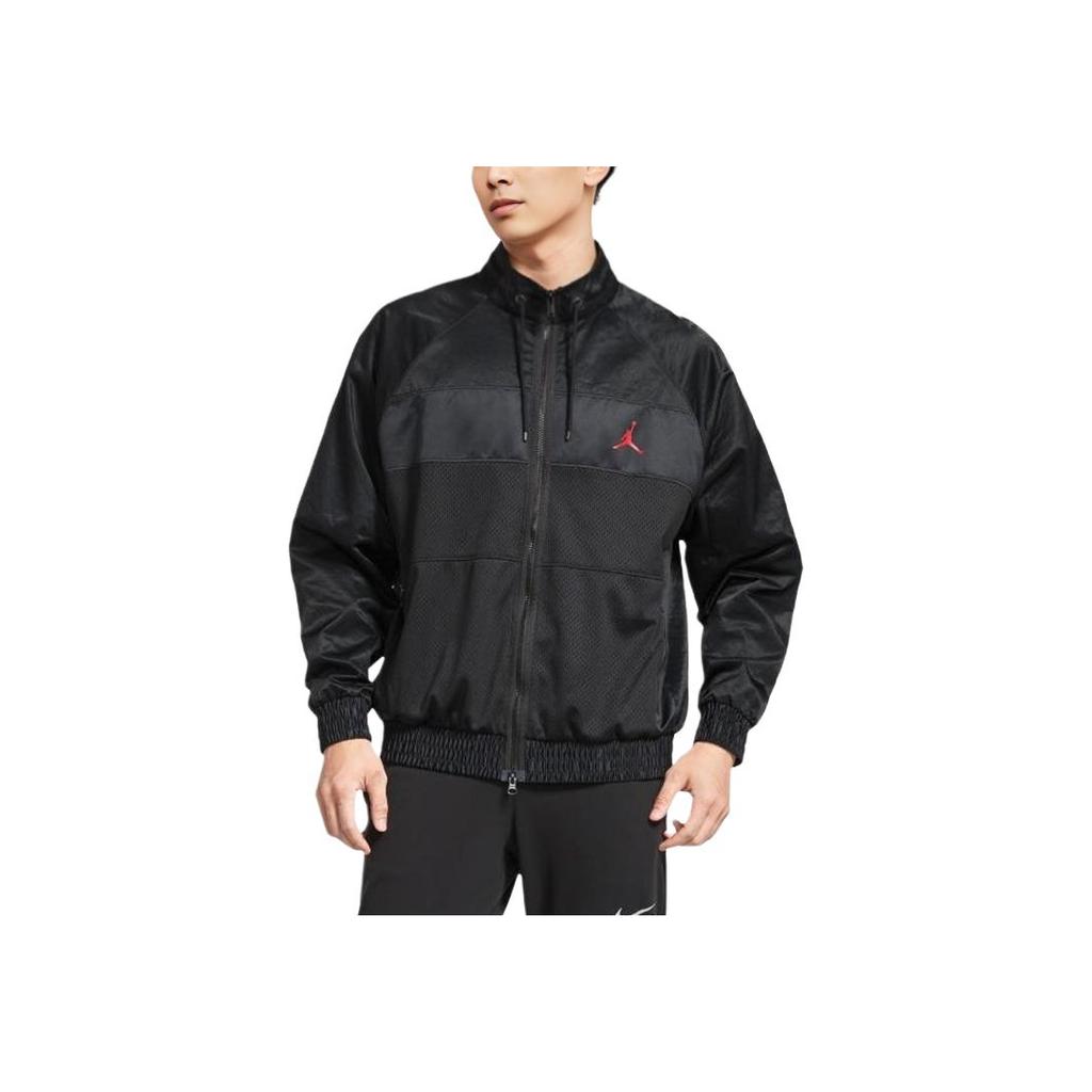 Jordan Stand Collar Logo Casual Woven Sports Jacket Men Jackets Black AV1303-011