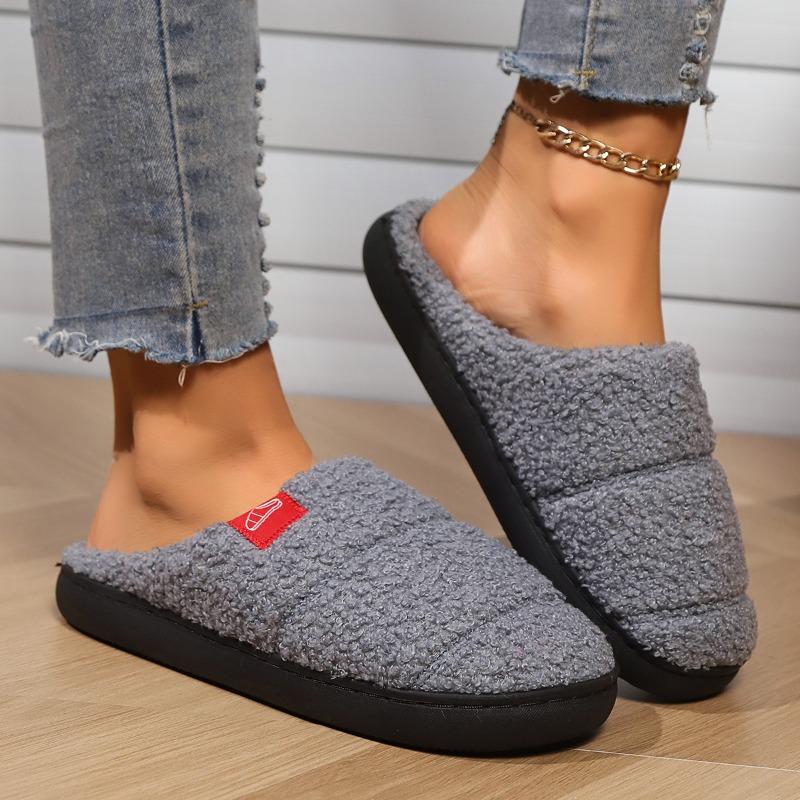 

Новые туфли теплые дома, с утолщенными полуоблегающими домашними тапочками из хлопка для тепла. 44-45 серый