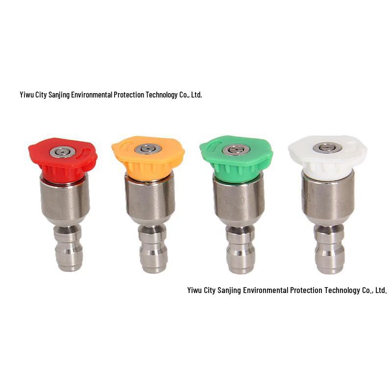 Stainless Steel Rotating Pressure Washer Nozzle, 1/4" Quick Connect, Fan-Shaped Spray for Car Wash