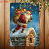 Pc Vintage Merry Christmas Santa Claus Metal Sign Iron Wall Art for Home Restaurant Bar Cafe Garage Decor