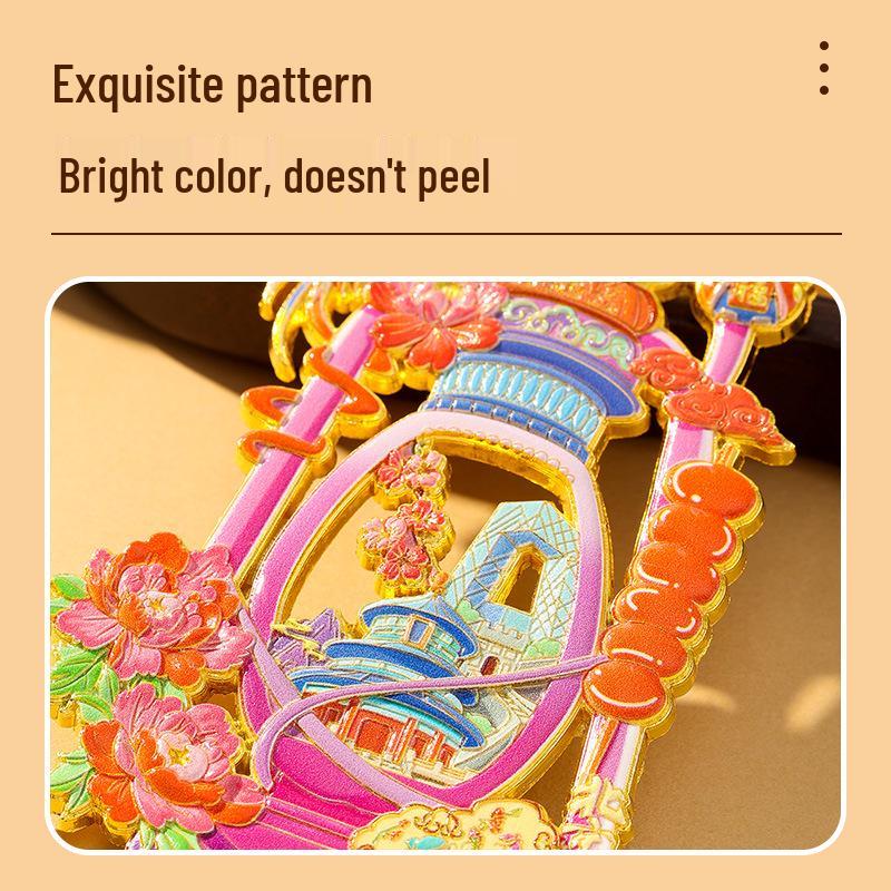 מגנטים למקרר של אתרים עירוניים סיניים - מזכרת תרבותית עבודות יד ממתכת