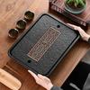 Modern Black Gold Stone Tea Tray