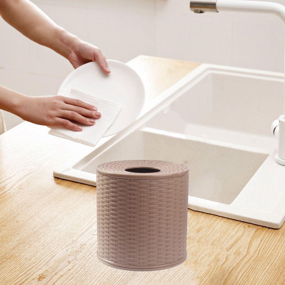 Dekorative Simulations-Rattan-Taschentuch-Aufbewahrungsbox Rollpapierhalter Behälter Badezimmer