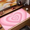 Pastel Purple Concentric Heart Striped Mouse Pad Y2k Gradient Love Pattern Waterproof Nonslip Extra Long Gaming Mat