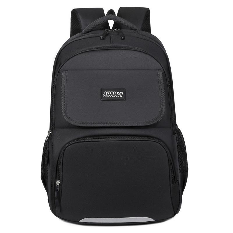 Reflective strip backpack men's travel large capacity school backpack women go out light student schoolbag dirt resistant