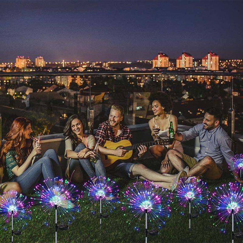 1 Pack Solar Fireworks Lights Outdoor,Holiday Lighting Firework Lights For Garden Patio,Halloween,Christmas,Wedding,Wall Decor