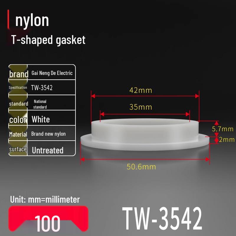 T-förmiger Nylon-Kunststoff-Dichtungsring und Schraubwellenhülse (Für dich: M2-M35)