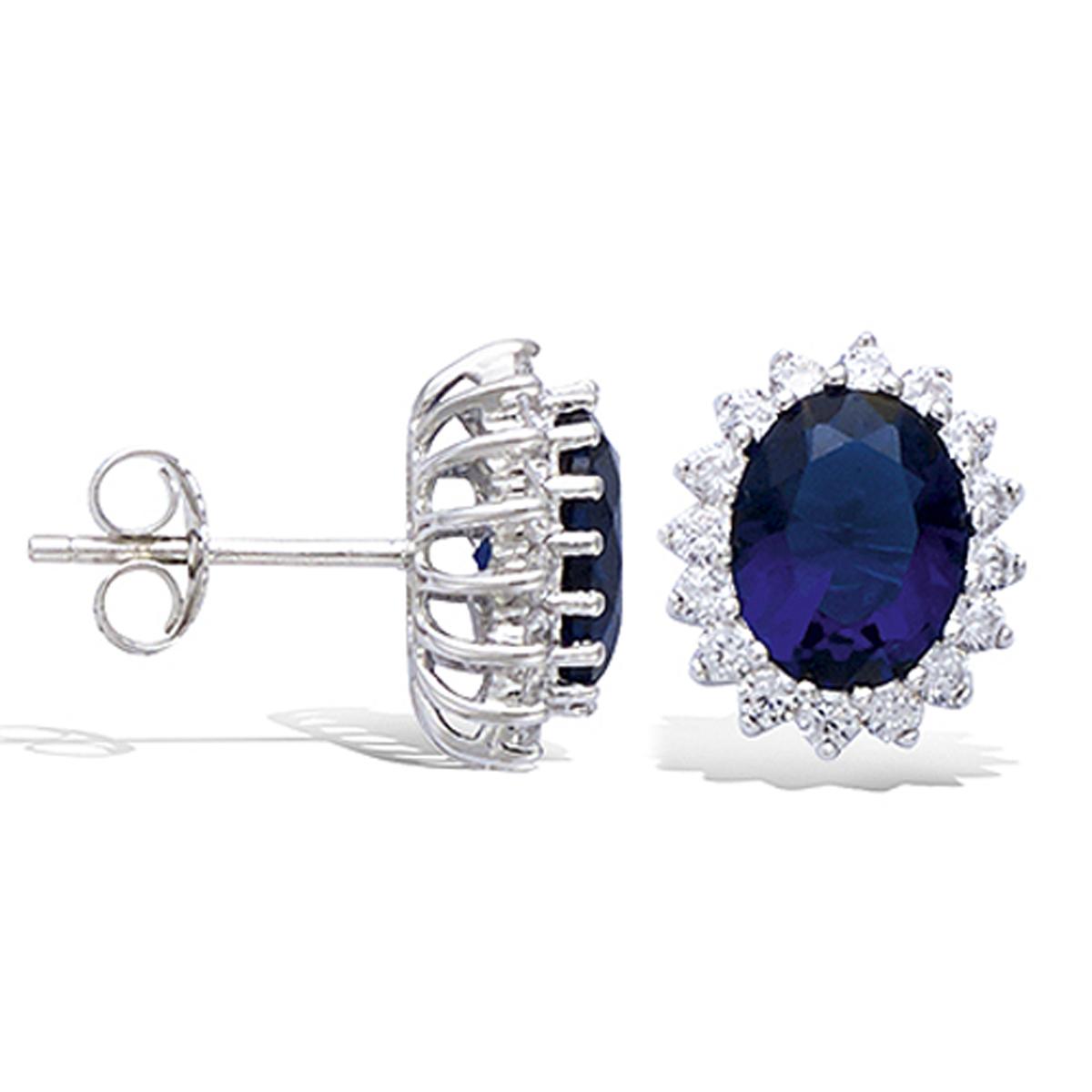 

Les Trésors De Lily [N6270] - Серебряные серьги Victorina белый сапфир (родий) - 13x11 мм