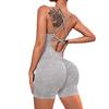 Women's Seamless Criss-Cross Back Yoga Camisole & High-Waist Hip-Lifting Jumpsuit