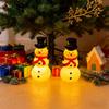 Christmas Snowman Night Light Ornament; Glowing Snowman Top Hat Glowing Figurine
