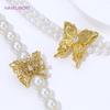 2/4/6Pcs 18K Gold Plated Brass Butterfly Spacer Beads For Bracelet,with Zircon Beads Separators,DIY Jewelry Making Supplies