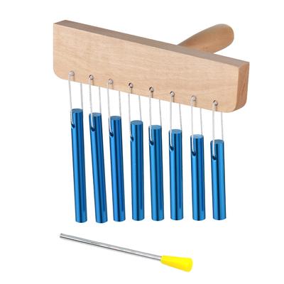 Clopoței de bar Clopoței de mână în 8 tonuri cu baton din lemn de mesteacăn Tub din aluminiu masiv Chime de vânt Clopote