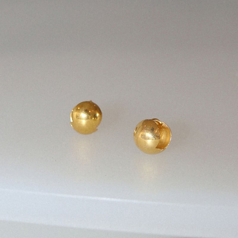 Modernlike 14k Gold-filled Silver Round Ball One-touch Earrings 10mm