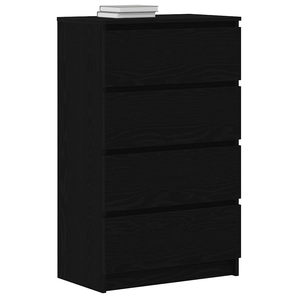 Sideboard Black Oak Effect 60 x 35 x 98.5 cm Engineered Wood