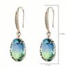 1 Pair Cubic Zirconia Drop Earrings Copper Jewelry