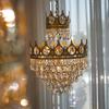 Vintage French Crown Crystal Chandelier - All-Copper Full Spectrum for Living Room, Bedroom, Entry, Bedside, or Wedding Décor.