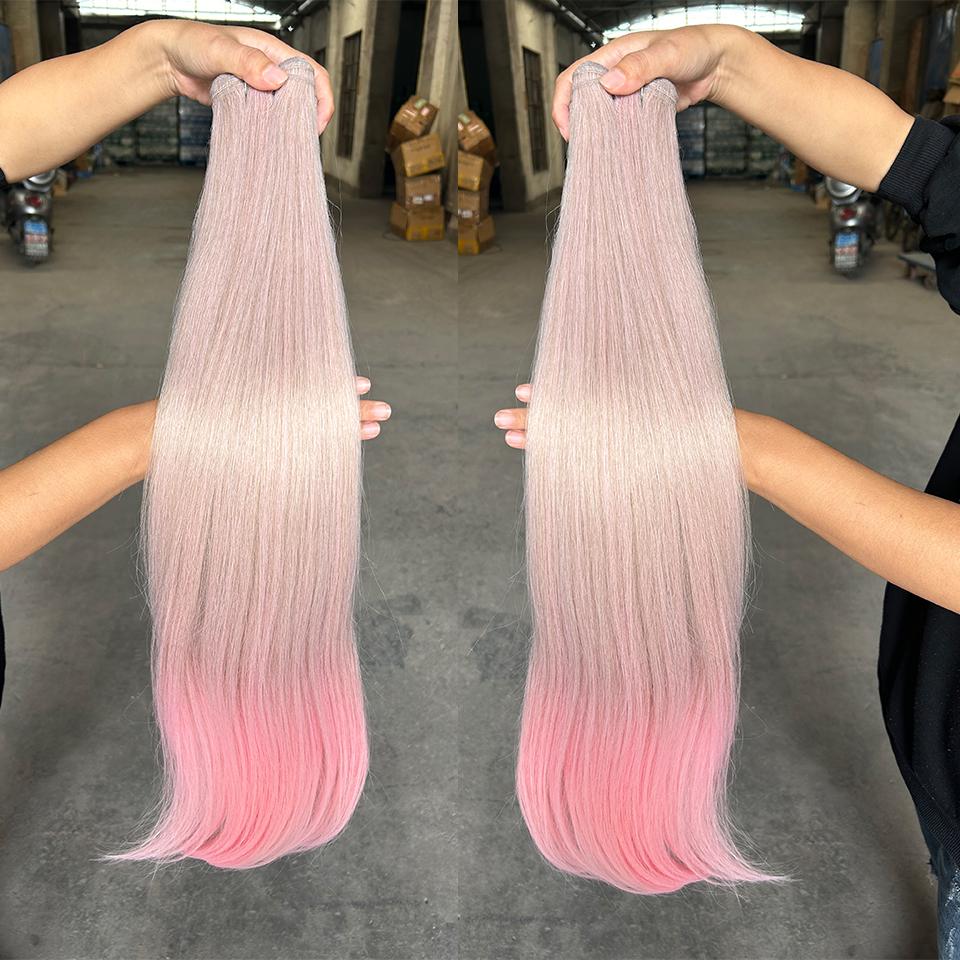 30 Inch 200g Straight Hair Bundles Bio Synthetic High Temperature Fiber Piano Blonde Red Hair ExtensionsHair Weaving Full to End