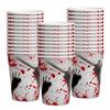 10Pcs Cup  Plate Bloodstain Paper Plate Cup Set Haunted House Props  Happy Halloween