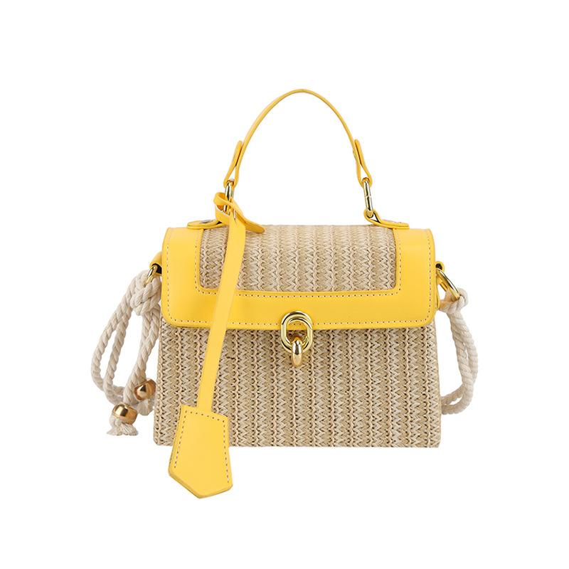 

Woven bag women s new trendy fashion portable shoulder bag retro fashion messenger Kelly bag